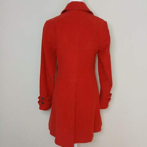 NEXT Military Trench Winter Coat Mid Length Red Size UK 8/US 4 - Picture 2 of 8